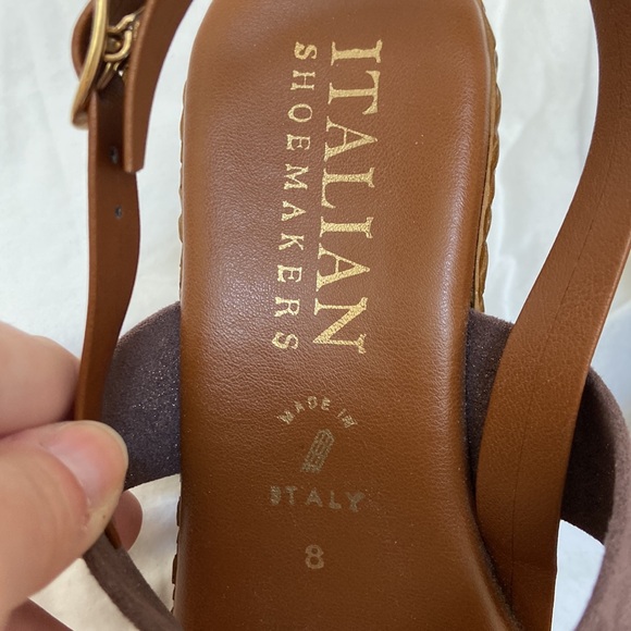 Women’s Italian Shoemakers Brown and Purple Sandal Wedge High Heels. Size 8. - Picture 8 of 12